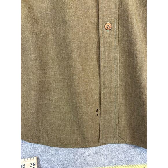Vintage Military Work Button Up Shirt Mens Large Olive Long Sleeve Field Utility - Picture 8 of 15